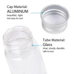 Wholesale custom Metal Cover clear glass tube bottle containers