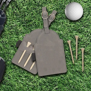 Wholesale Customized Small Leather Golf Tees Tag Pouch Golf Club Promotional Bag Tees Holder
