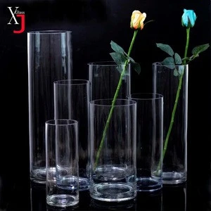 Wholesale Factory Beautiful Clear Cylinder Glass Vase For Christmas Decor 9*10cm