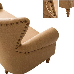 Wholesale Furniture Nordic Style Wood Leather Arm Chair Living Room Hotel Sofa