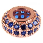 Wholesale Jewelry Findings Components CZ Micro Pave Big Hole Spacer Beads For Making Accessories