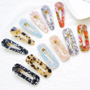 Wholesale korean Restore Ancient Ways Acrylic Cute  Cellulose Acetate Acrylic Hairpins For girls Classic Hair clips