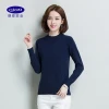 Wholesale ladies round neck 100% cashmere sweaters with color dot