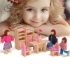 Wholesale Modern Girls Baby Mini Toys Wooden Min Doll House Furniture Toy for Baby kids JV108