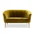 Import wholesale modern office furniture reception sofa 2 seater velvet fabric gold stainless steel legs sofa bed from China