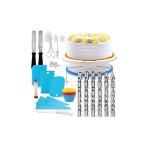 Wholesale Rotating Cake Decorating turntable set, Cake Decorating Supplies Kits Tools with Pastry Bag