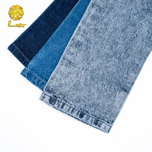 Wholesale shiny cotton polyester blended inorganic denim fabric