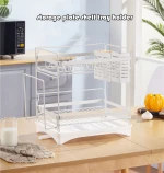 Wholesale Stainless Steel Kitchen Plate and Dish Holder Storage Rack with Drain Tube
