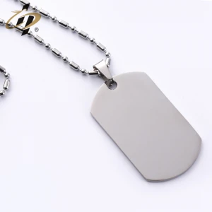 Wholesale stainless steel shiny nickel plated metal blank dog tag