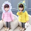 Wholesale Winter Baby Girls Petal Hat Design Thick Warm Down Jackets