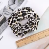 Wholesale Women Hair Accessories Fabric Leopard Animal Print Velvet Elastic Hair Band Hair Ties Scrunchies