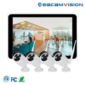 WiFi Camera Kits with 10.1" LCD Monitor NVR Auto Day/Night Switch P2p Remote Viewing CCTV Factory WiFi Camera Kit