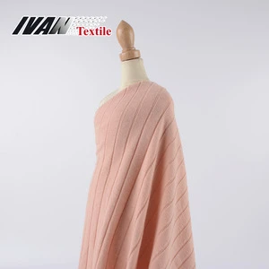 Women double jersey spandex polyester cotton 19x4 Rib CVC knit fabric for dress bodysuit