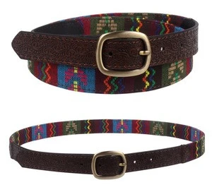 Women embroidered slim Genuine leather belt wholesale
