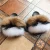 Import Women Large Raccoon Fur Slides Custom Extra Fluffy Full Fox Fur Slippers Natural Big Fur Slides from China