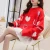 Import Women Merino Wool Sweater Geometric Crochet-like Pattern Long Sleeve V-neck from China