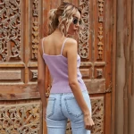 Womens Camis Tank Tops Korean Clothes Women Cute Summer Spaghetti Strap Top Crop Top Street Vogue Women Lady Girl Female V-neck