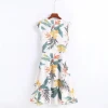 Womens Sleeveless Printed Flower Style Casual Floral Mini Dress