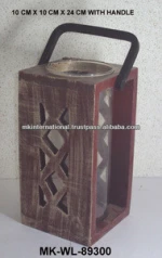 Wooden Antique Style Hurricane Lantern