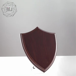 Wooden shield plaques award trophy with custom