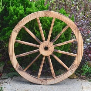 Wooden Wagon Wheels 24&quot;, 36&quot;, 42&quot; Antique Flame Burnt Brown