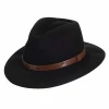Wool felt cowboy hat mens fedora hat with leather decoration