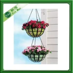 woven plastic flower hanging basket,decoractive basket