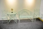 wrought iron metal table and chairs Garden Sets Outdoor Furniture