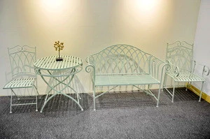 wrought iron metal table and chairs Garden Sets Outdoor Furniture