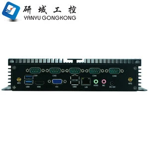 X86 Fanless 1037U/i3/i5/i7 mini industrial Car pc Pos System pc with 6 Serial Rs232