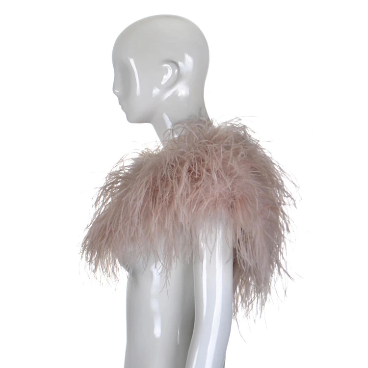 YR594 Lady Real Ostrich Feather Fur Bridal Shawls For Women customized Fur Capes Shawl Real
