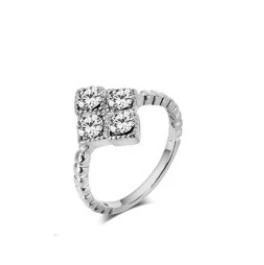 YX002 Square set diamond ring fine jewelry wholesale manufacturers spot mixed batch