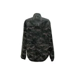 Zipper binding print coated decoration black womens jacket coats long polyester fabric jackets & coats