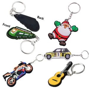 Custom promotional rubber keychains 2d/3d rubber keychain for gift