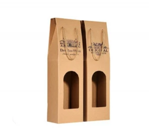 Wine Carrier Gift Box with Twisted Polypropylene handle