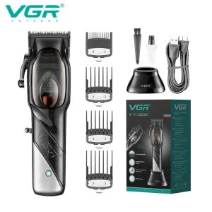VGR V-002 9000RPM Magnetic Motor Salon Hair Cut Machine Cordless Rechargeable Professional Hair Clipper for Men