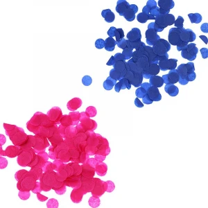 Boomwow gender reveal party supplier blue pink round dots confetti﻿