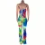 Import 0420M106 Casual Fashionable Women Summer Suspender Tie Dye Multicolor Flared Pleated Heaped Trouser One Piece Stacked Jumpsuit from China