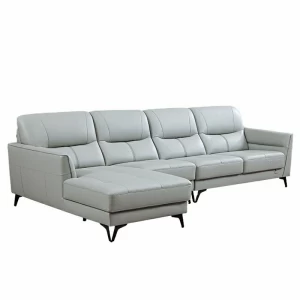 Memeratta fashionable newly genuine leather living room sitting room chaise lounge sectional sofa S-716