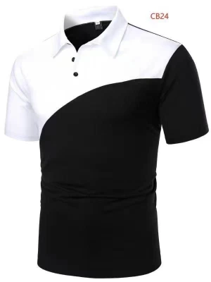 White Black Stylish Polo Shirt