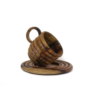 handcraftedwooden unique cup and saucer set, Kitchen and Dining, Tableware, serve ware, home ware