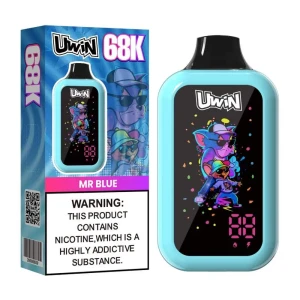 Bulk Wholesale Premium Uwin Digital Box 68000 Puffs Mr Blue High Puff Rechargeable Vape