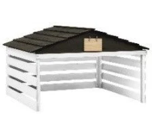 vidaXL Lawn Mower Garage Black and White Solid Firwood 30.7x29.1x21.3 in