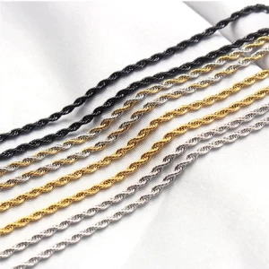 Jewelry Popular Titanium Steel Twist Chain Men's Rope Necklace Stainless Steel Chain Cross-Border New Accessories