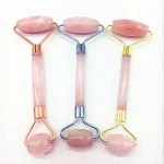 100% natural face massager product rose quartz jade facial rollers
