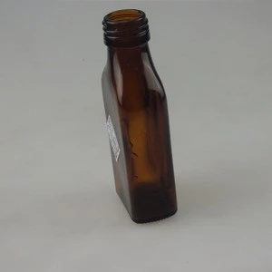 100ml amber flat squareil glass bottle syrup glass bottle