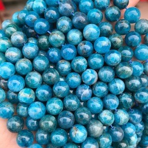 10Strands/lot Natural Stone Blue Apatite Round Loose Beads 15&quot; Strand 4 6 8 10 12mm Pick Size for Jewelry