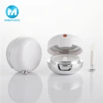 13g wholesale mini plastic makeup round empty lipstick jar cosmetic lip mask container with mirror and brush