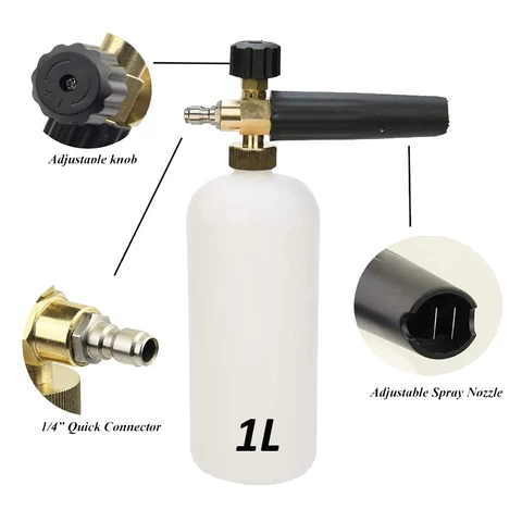 1/4 Standard Quick Connector 1 Liter Bottle Brass Pressure Washer Snow Foam Lance Cannon