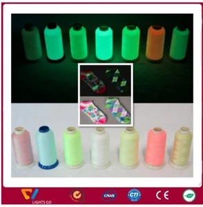 150D/2 high quality glow in the dark luminous sewing yarn embroidery thread for embroidering label